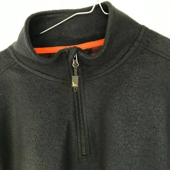 Hawke & Co Unisex Quarter Zip Pullover Fleece Sweatshirt Black Size Men's Medium - Picture 3 of 6